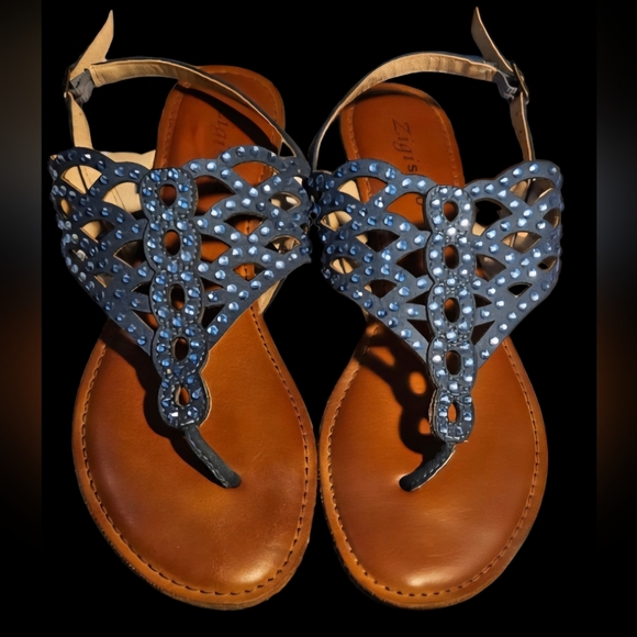 Zigi Soho Shoes - Zigi Soho Blue Rhinestone Embellished Sandals Size 8